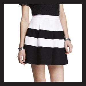 4 || express || BLACK + WHITE STRIPED SKIRT